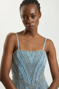 KarenMillen Robe Longue Corset Ornée De Cristaux<Femme Robes Corset|Robes