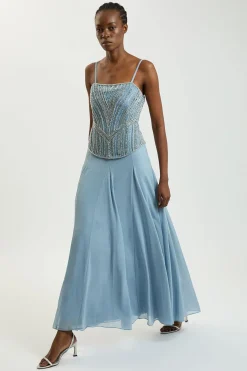 KarenMillen Robe Longue Corset Ornée De Cristaux<Femme Robes Corset|Robes