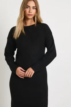 boohoo Robe longue côtelée douce<Femme Robes À Manches Longues|Robes