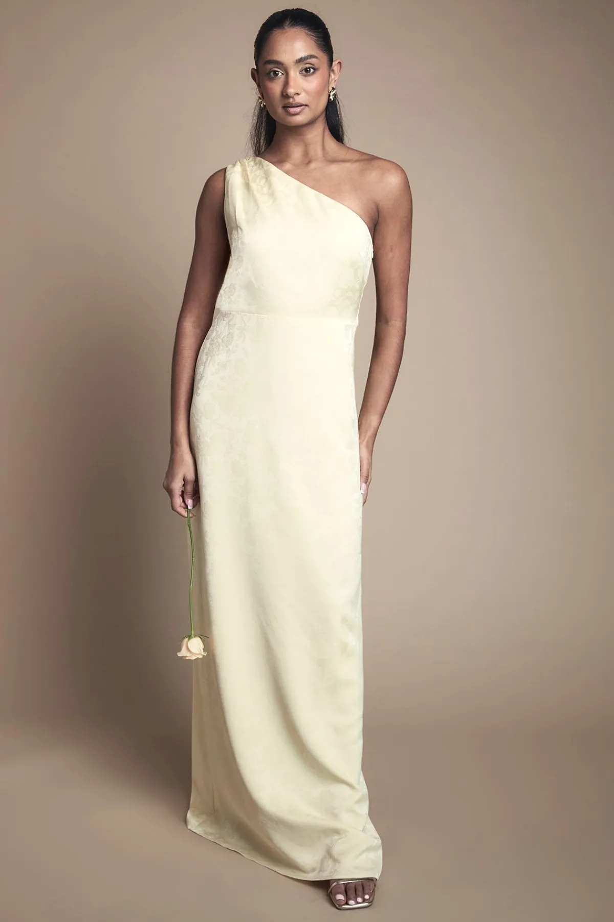 Oasis Robe Longue De Demoiselle D'honneur En Satin Jacquard À Une Épaule<Femme Robes Demoiselles D'Honneur|Satin Et Dentelle