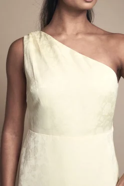Oasis Robe Longue De Demoiselle D'honneur En Satin Jacquard À Une Épaule<Femme Robes Demoiselles D'Honneur|Satin Et Dentelle