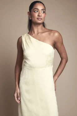 Oasis Robe Longue De Demoiselle D'honneur En Satin Jacquard À Une Épaule<Femme Robes Demoiselles D'Honneur|Satin Et Dentelle