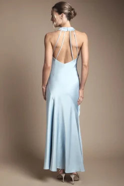 Oasis Robe Longue de Demoiselle d'Honneur en Satin à Col Bénitier et Dos Nu<Femme Robes Demoiselles D'Honneur|Satin Et Dentelle