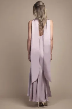 Oasis Robe Longue de Demoiselle d'Honneur à Bretelles avec Détail Foulard en Satin<Femme Robes Demoiselles D'Honneur|Satin Et Dentelle