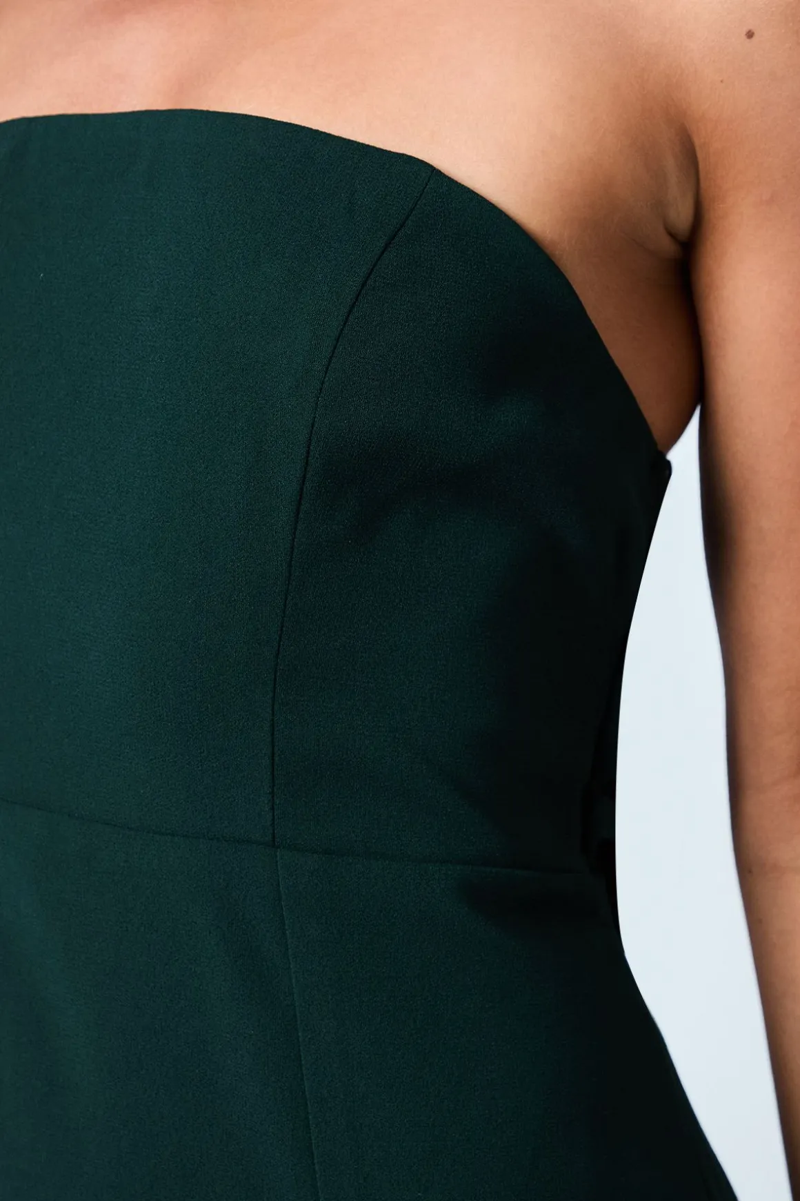 Robe Longue de Demoiselle d'Honneur en Crêpe à Dos Drapé Bandeau