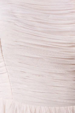 Robe Longue de Demoiselle d'Honneur en Maille à Encolure Carrée