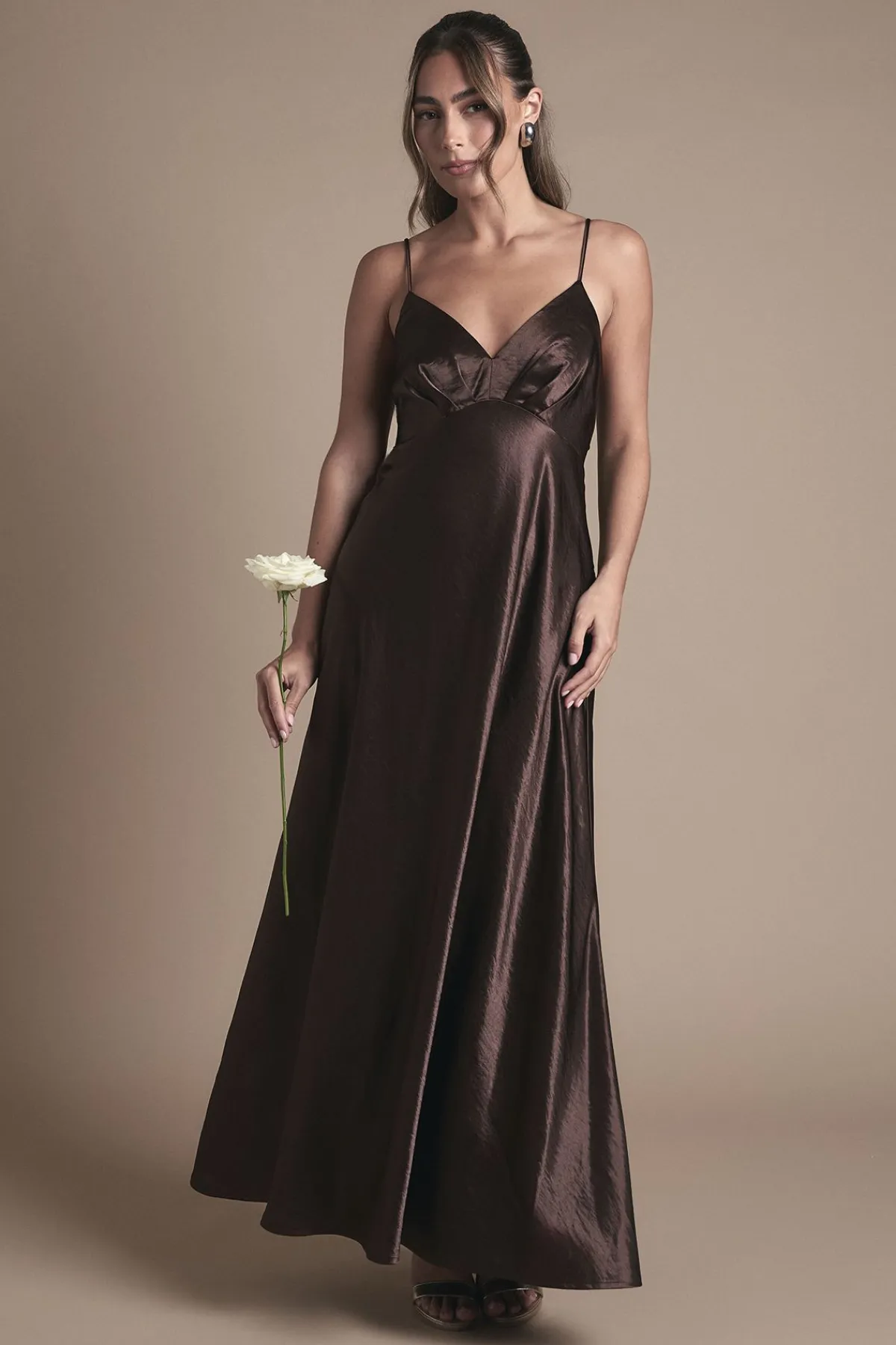 Coast Robe Longue de Demoiselle d'Honneur en Satin avec Détail Noué au Dos<Femme Robes Demoiselles D'Honneur|Satin Et Dentelle