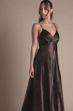 Coast Robe Longue de Demoiselle d'Honneur en Satin avec Détail Noué au Dos<Femme Robes Demoiselles D'Honneur|Satin Et Dentelle