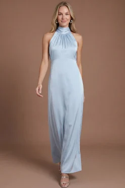 Oasis Robe Longue De Demoiselle D'honneur En Satin À Col Licou<Femme Robes Demoiselles D'Honneur|Satin Et Dentelle