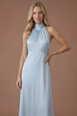 Oasis Robe Longue De Demoiselle D'honneur En Satin À Col Licou<Femme Robes Demoiselles D'Honneur|Satin Et Dentelle