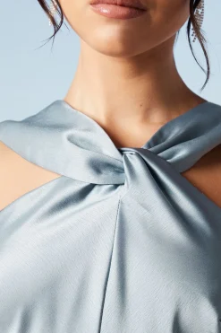 Coast Robe Longue de Demoiselle d'Honneur en Satin à Col Halter Torsadé<Femme Robes Demoiselles D'Honneur|Satin Et Dentelle