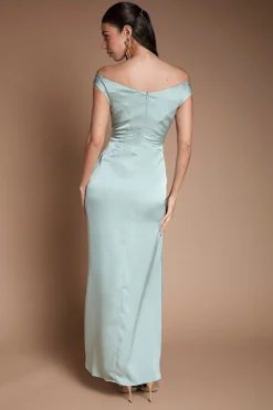 Coast Robe Longue De Demoiselle D'honneur En Satin À Épaules Dénudées Avec Détail Froncé À La Taille<Femme Robes Demoiselles D'Honneur|Satin Et Dentelle
