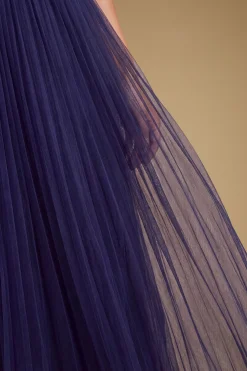 Robe Longue De Demoiselle D'honneur En Tulle Bustier Avec Petit Nœud Mini Pour Petite Taille