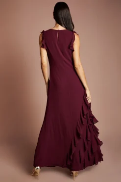 Robe Longue De Demoiselle D'honneur En Georgette À Volants Coast Honoured