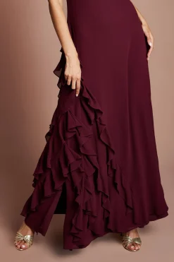 Robe Longue De Demoiselle D'honneur En Georgette À Volants Coast Honoured