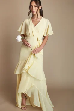 Robe Longue De Demoiselle D'honneur En Satin Coast Honoured À Col Licou Torsadé