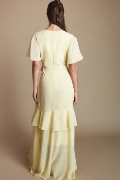 Robe Longue De Demoiselle D'honneur En Satin Coast Honoured À Col Licou Torsadé