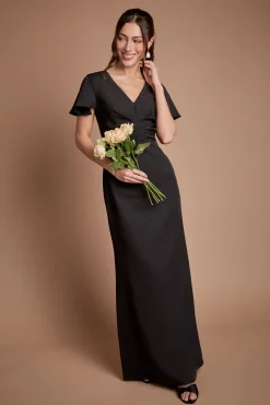 Coast Robe Longue De Demoiselle D'honneur En Crêpe Avec Détail Plissé<Femme Toutes Les Robes|Robes Demoiselles D'Honneur