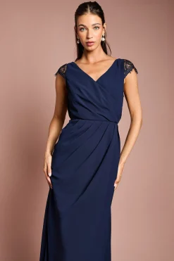 Coast Robe Longue de Demoiselle d'Honneur en Georgette avec Détails en Dentelle et Effet Portefeuille<Femme Robes Demoiselles D'Honneur|Satin Et Dentelle