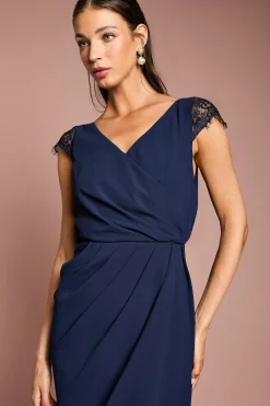 Coast Robe Longue de Demoiselle d'Honneur en Georgette avec Détails en Dentelle et Effet Portefeuille<Femme Robes Demoiselles D'Honneur|Satin Et Dentelle
