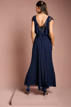 Coast Robe Longue de Demoiselle d'Honneur en Georgette avec Détails en Dentelle et Effet Portefeuille<Femme Robes Demoiselles D'Honneur|Satin Et Dentelle