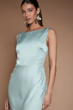 Coast Robe Longue De Demoiselle D'honneur En Dentelle Avec Dos Torsadé<Femme Robes Demoiselles D'Honneur|Satin Et Dentelle