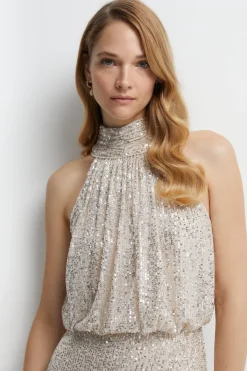 Coast Robe Longue de Demoiselle d'Honneur à Sequins et Col Halter<Femme Robes Demoiselles D'Honneur|Robes