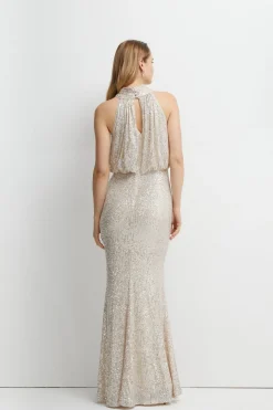 Coast Robe Longue de Demoiselle d'Honneur à Sequins et Col Halter<Femme Robes Demoiselles D'Honneur|Robes