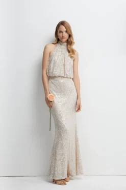 Coast Robe Longue de Demoiselle d'Honneur à Sequins et Col Halter<Femme Robes Demoiselles D'Honneur|Robes