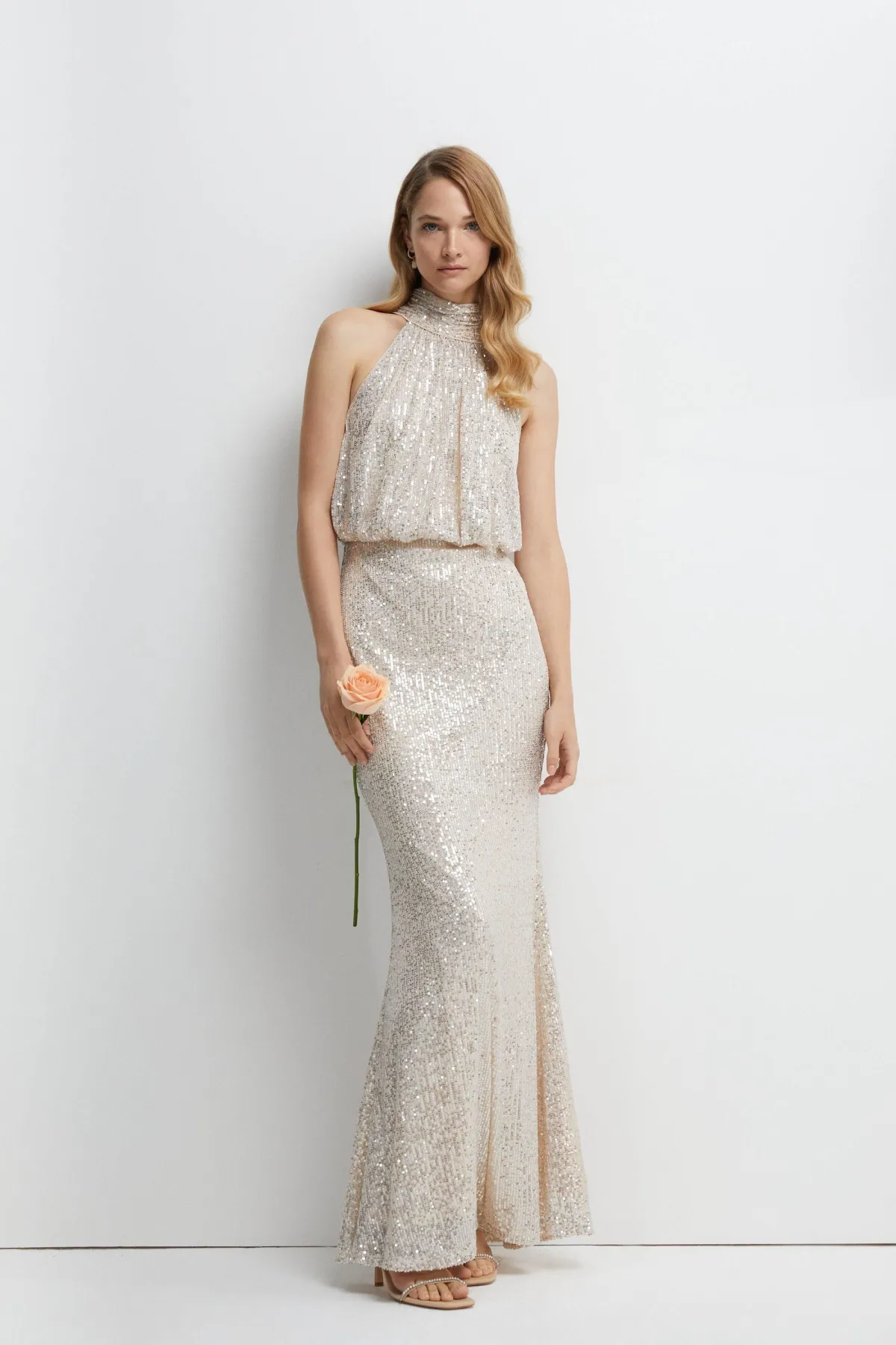 Coast Robe Longue de Demoiselle d'Honneur à Sequins et Col Halter<Femme Robes Demoiselles D'Honneur|Robes