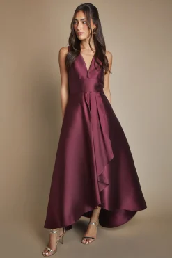 Coast Robe Longue de Demoiselle d'Honneur Honoured Sans Manches à Décolleté Plongeant et Jupe Cascade en Sergé<Femme Toutes Les Robes|Robes Demoiselles D'Honneur
