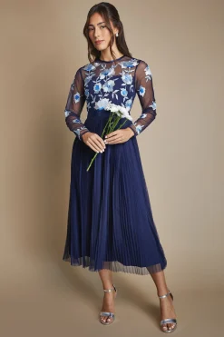 Coast Robe Longue De Demoiselle D'honneur Plissée Brodée<Femme Robes Demoiselles D'Honneur|Robes À Manches Longues