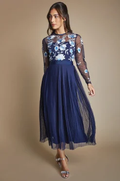 Coast Robe Longue De Demoiselle D'honneur Plissée Brodée<Femme Robes Demoiselles D'Honneur|Robes À Manches Longues