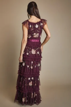 Coast Robe Longue De Demoiselle D'honneur En Tulle Brodé Avec Volants Plissés<Femme Toutes Les Robes|Robes Demoiselles D'Honneur