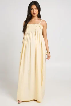 boohoo Robe Longue De Maternité À Détail Froncé<Femme Toutes Les Robes|Robes Longues