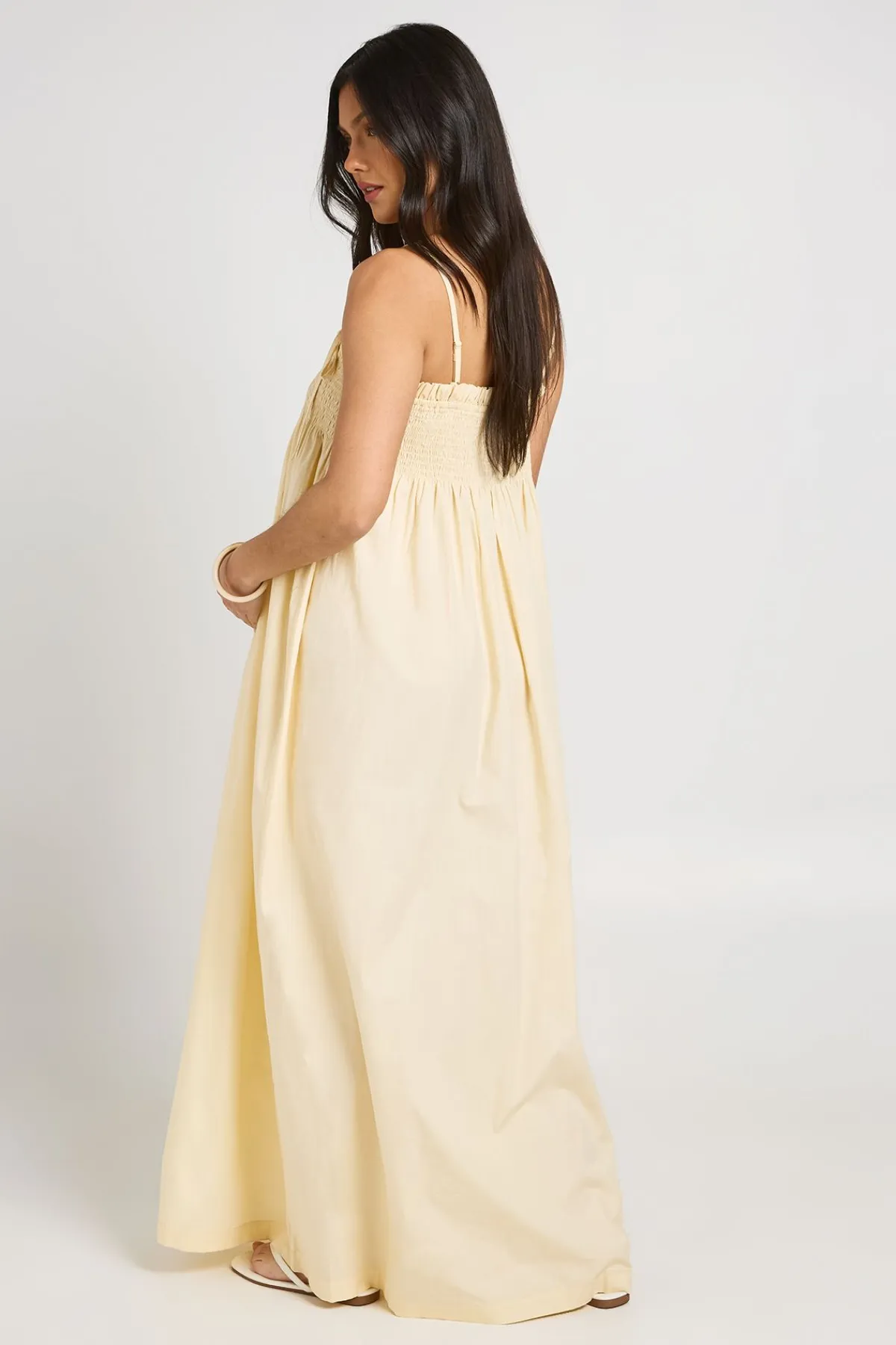 boohoo Robe Longue De Maternité À Détail Froncé<Femme Toutes Les Robes|Robes Longues