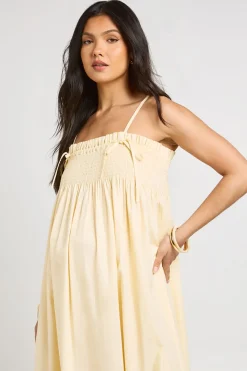 boohoo Robe Longue De Maternité À Détail Froncé<Femme Toutes Les Robes|Robes Longues