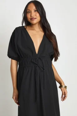 boohoo Robe Longue De Maternité Froncée Avec Lien Noué Devant<Femme Toutes Les Robes|Robes Longues
