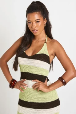 Robe Longue De Plage Au Crochet À Encolure Dos-nu