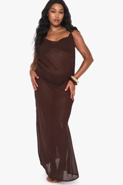 Robe Longue De Plage En Mousseline Avec Finitions Métalliques Grande Taille