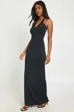 Robe Longue Dos Nu Avec Détail En Dentelle