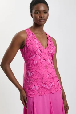 KarenMillen Robe Longue Dos Nu Avec Détails De Perles<Femme Robes|Robe Invitée Mariage