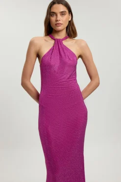 Robe Longue Dos Nu À Détail Liens Ornée De Cristaux