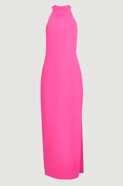 Robe Longue Dos Nu À Encolure Américaine Coupe Ajustée Douce