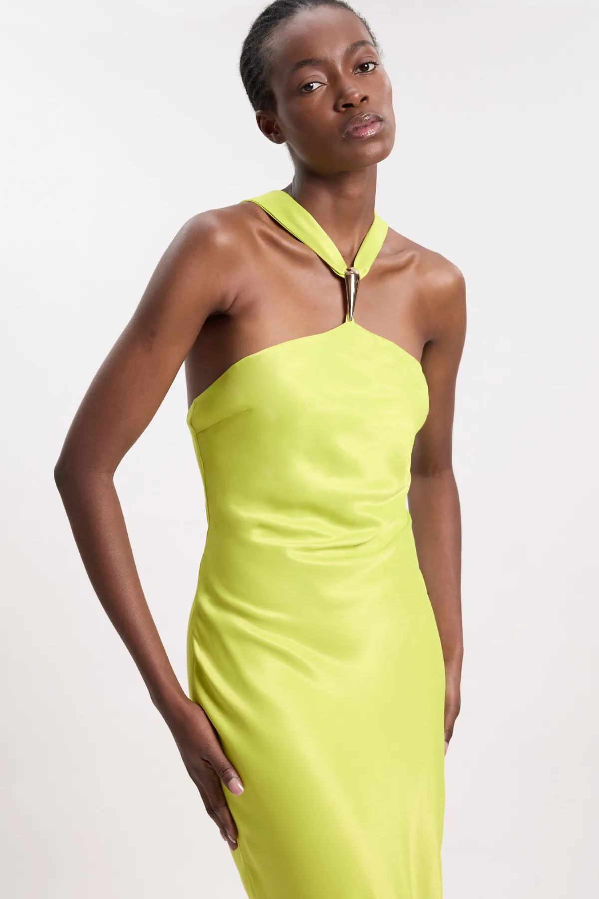 KarenMillen Robe Longue Dos Nu En Viscose Satinée<Femme Satin Et Dentelle|Robes