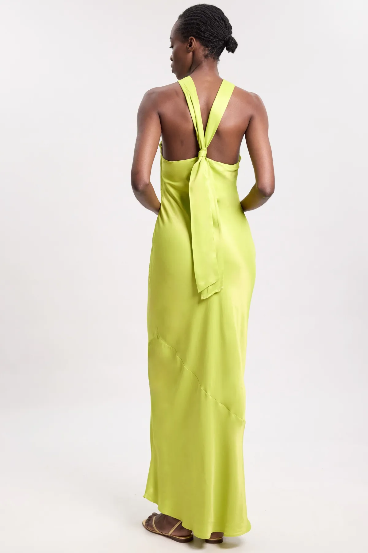 KarenMillen Robe Longue Dos Nu En Viscose Satinée<Femme Satin Et Dentelle|Robes