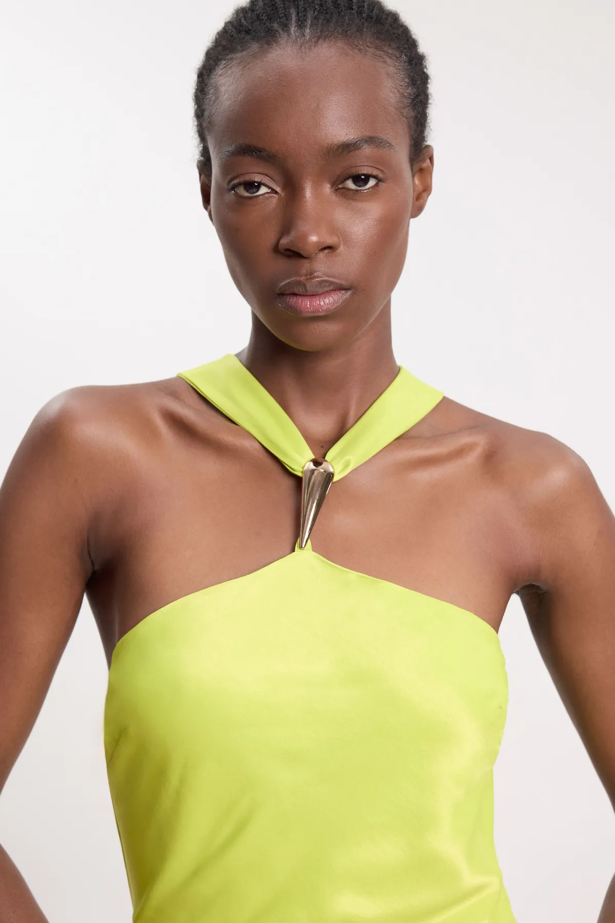 KarenMillen Robe Longue Dos Nu En Viscose Satinée<Femme Satin Et Dentelle|Robes