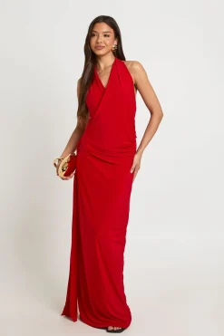 Robe Longue Drapée Devant Avec Dos Nu Plongeant