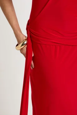 Robe Longue Drapée Devant Avec Dos Nu Plongeant