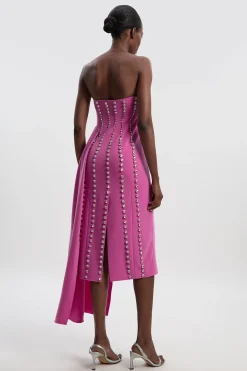 KarenMillen Robe Longue à Détails Drapés et Ornements de Cristaux<Femme Robes Bal De Promo|Robes
